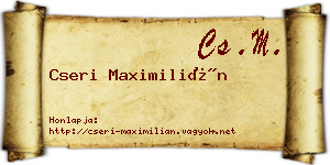 Cseri Maximilián névjegykártya